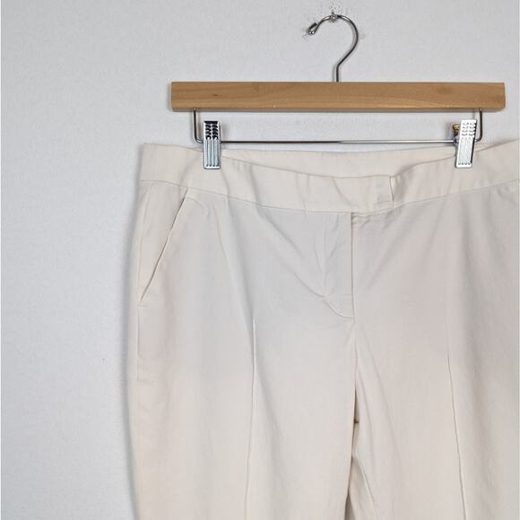 Akris Punto Frankie Ivory Seam Front Slim Leg Cropped Dress Pants Size 12 - Picture 4 of 8
